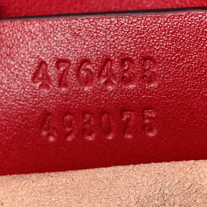 Gucci Calfskin Matelasse Super Mini GG Marmont Shoulder Bag Hibiscus Red 7 of 9