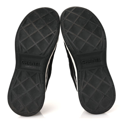 Chanel Suede Calfskin Nylon Grosgrain CC Sneakers 36 Black 6 of 10