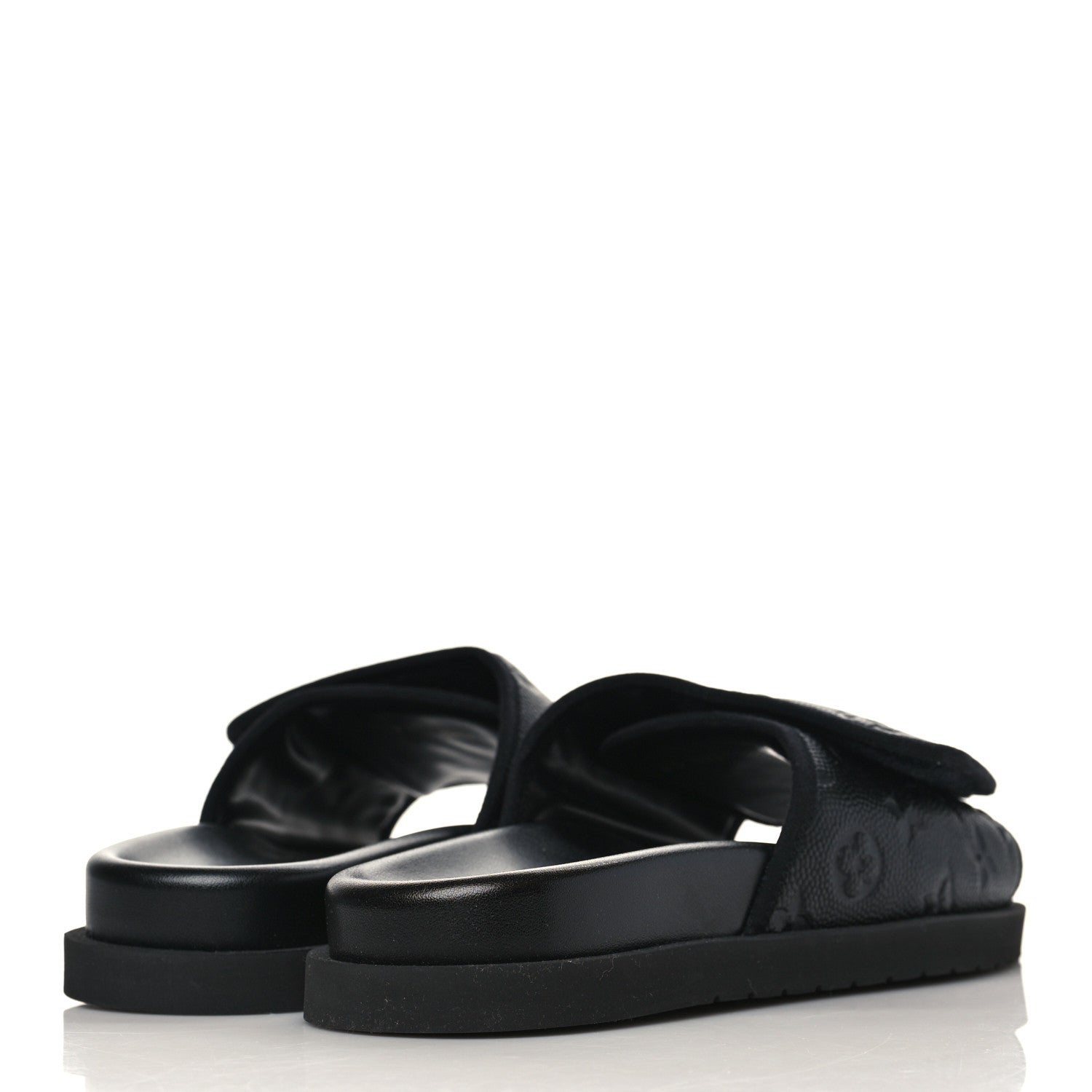 Louis Vuitton X NBA Calfskin Monogram Embossed Mens Miami Mule 9 Black 4 of 9