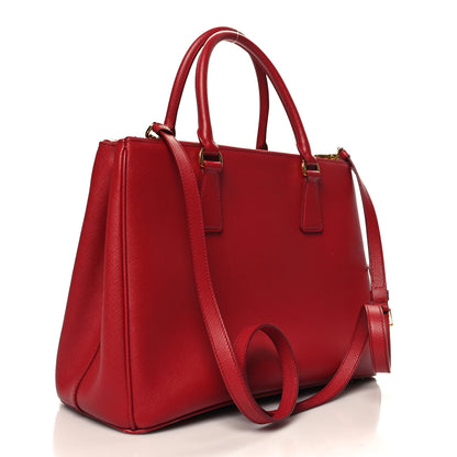Prada Saffiano Lux Large Galleria Double Zip Tote Fuoco 3 of 14