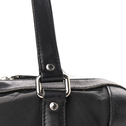 Prada Nylon Calfskin Buckle Shoulder Bag Black 14 of 16