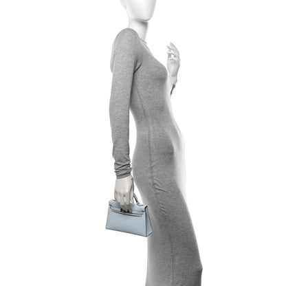 Hermes Epsom Mini Kelly Sellier 20 Bleu Brume 2 of 16
