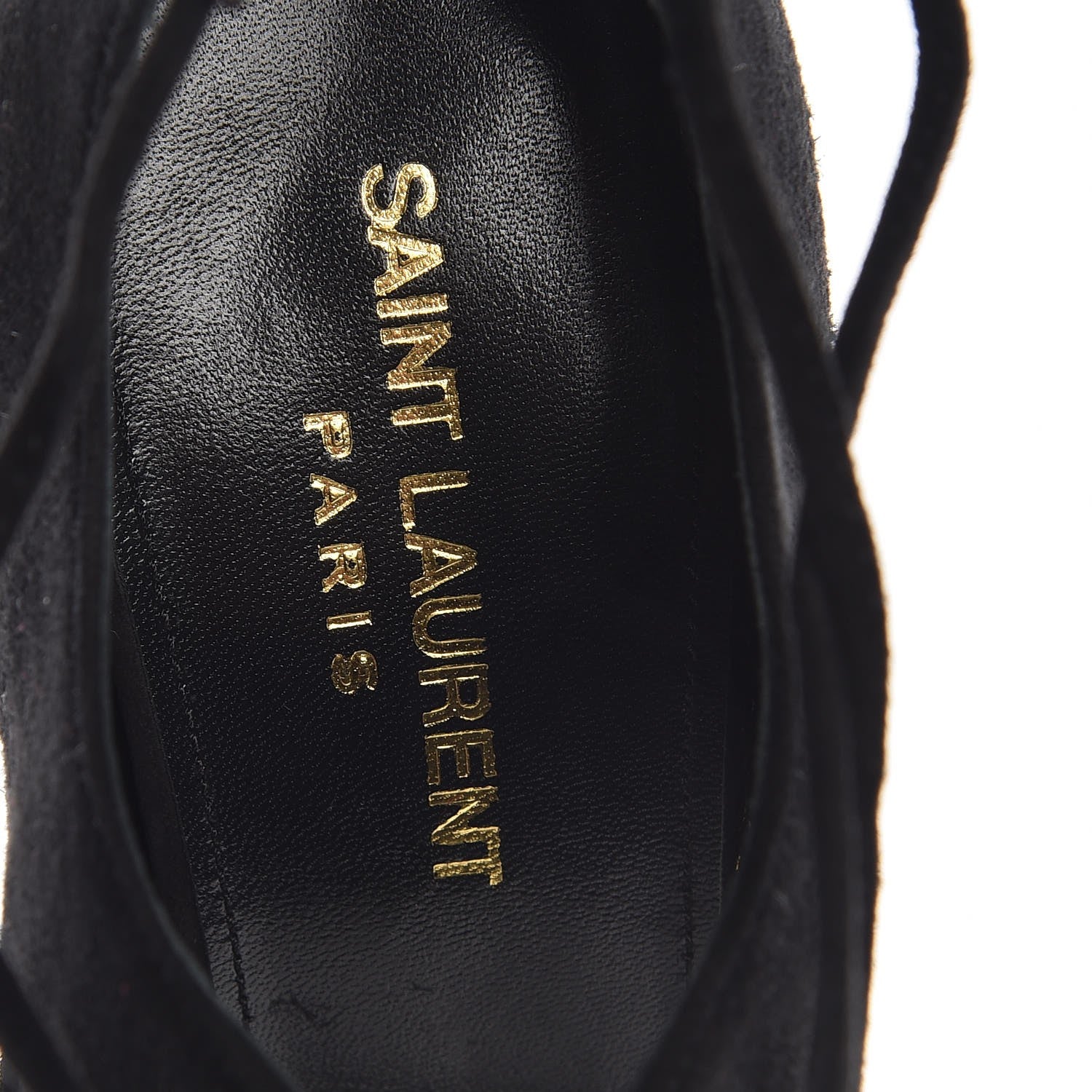 Saint Laurent Suede Lou Tribute 105 Lace Platform Sandals 37.5 Black 7 of 7