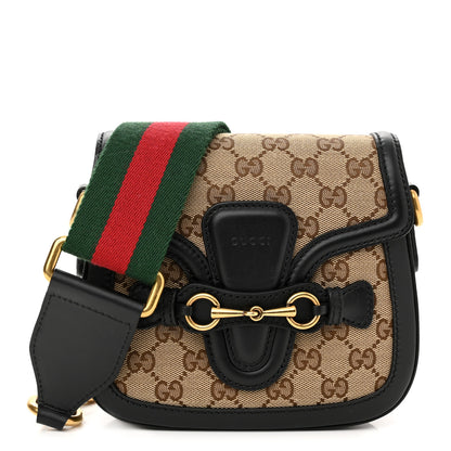 Gucci Monogram Small Lady Web Shoulder Bag Beige Black 1 of 9