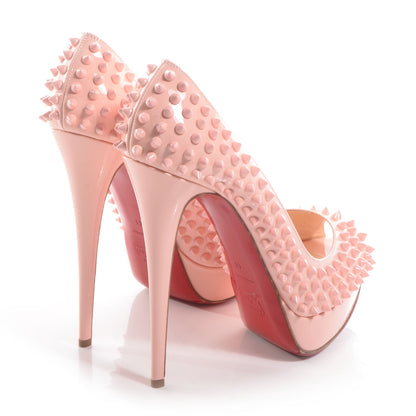 Christian Louboutin Patent Calf Lady Peep Pink Spikes 150 Pumps 41 Baby Pink 4 of 7