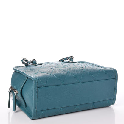 Chanel Caviar Quilted Deauville Bowling Bag Blue 4 of 7