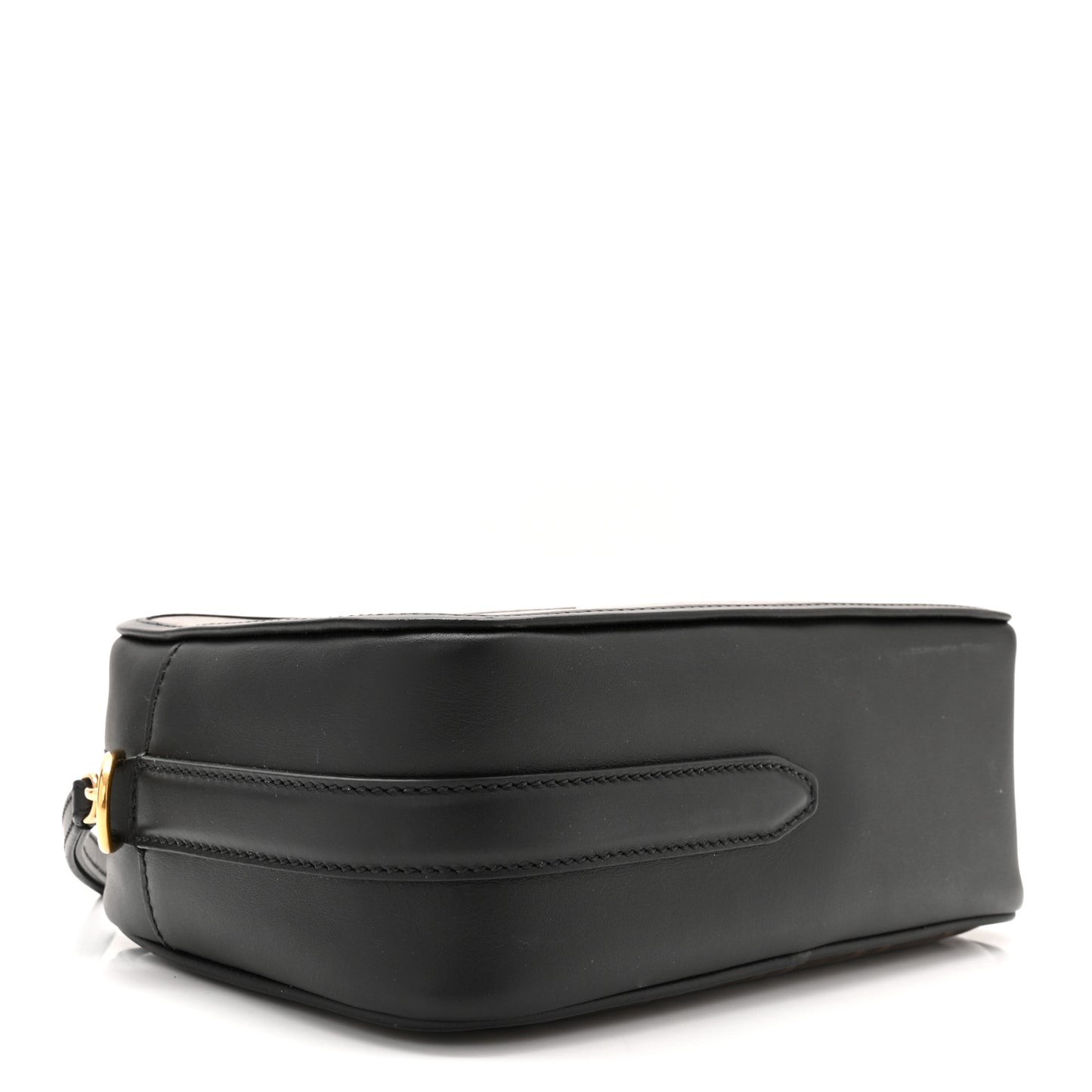 Glazed Fabric Vitello Century FF 1974 Stamp Patch Camera Case Mogano Panna Black