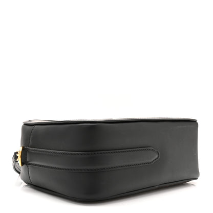 Fendi Glazed Fabric Vitello Century FF 1974 Stamp Patch Camera Case Mogano Panna Black 3 of 9