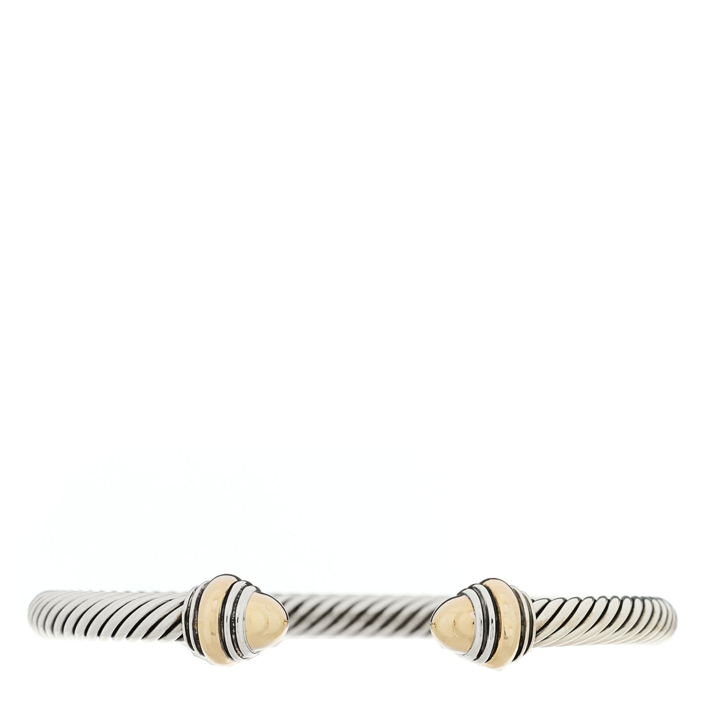Sterling Silver 14K Yellow Gold 5mm Cable Classics Dome Bracelet