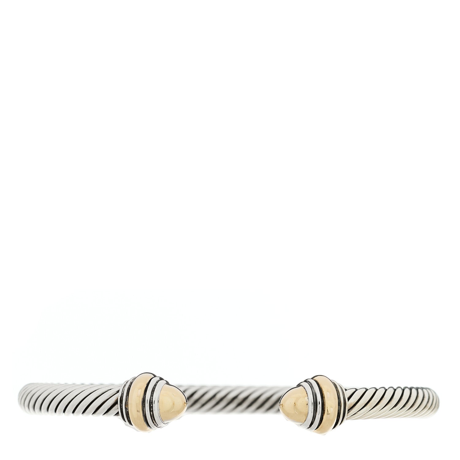 David Yurman Sterling Silver 14K Yellow Gold 5mm Cable Classics Dome Bracelet 1 of 3