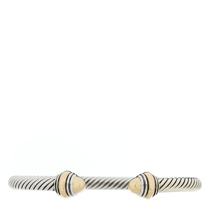 David Yurman Sterling Silver 14K Yellow Gold 5mm Cable Classics Dome Bracelet 1 of 3
