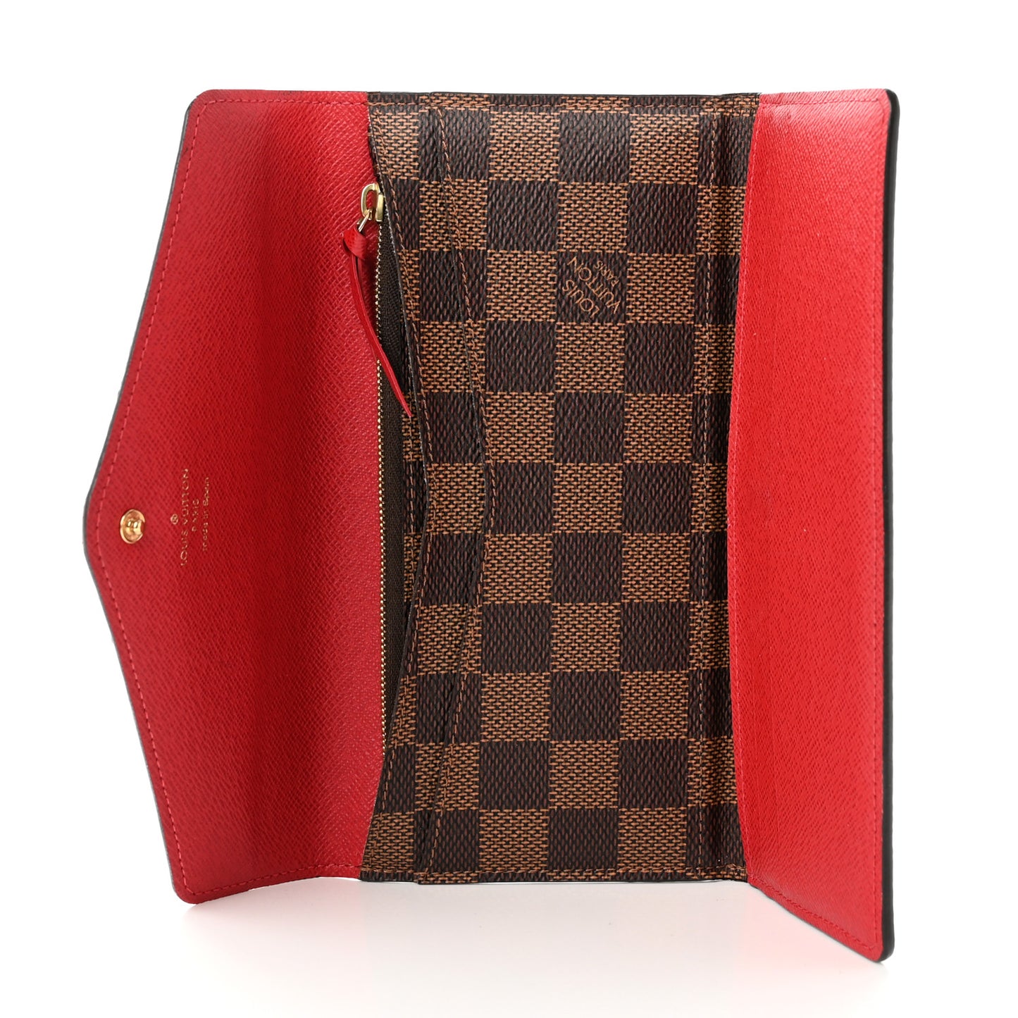 Damier Ebene Josephine Wallet Red