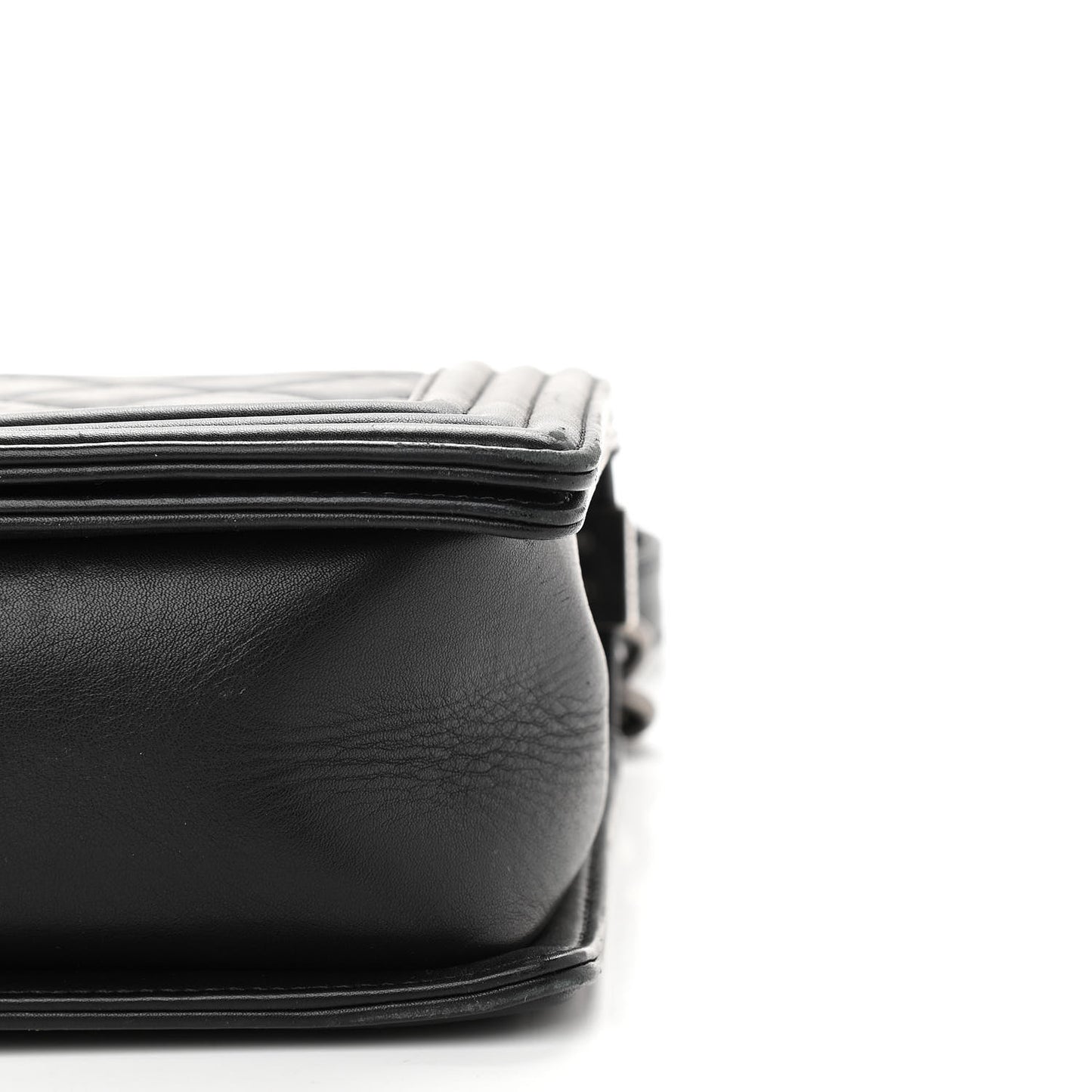 Lambskin Quilted Medium Boy Flap Black