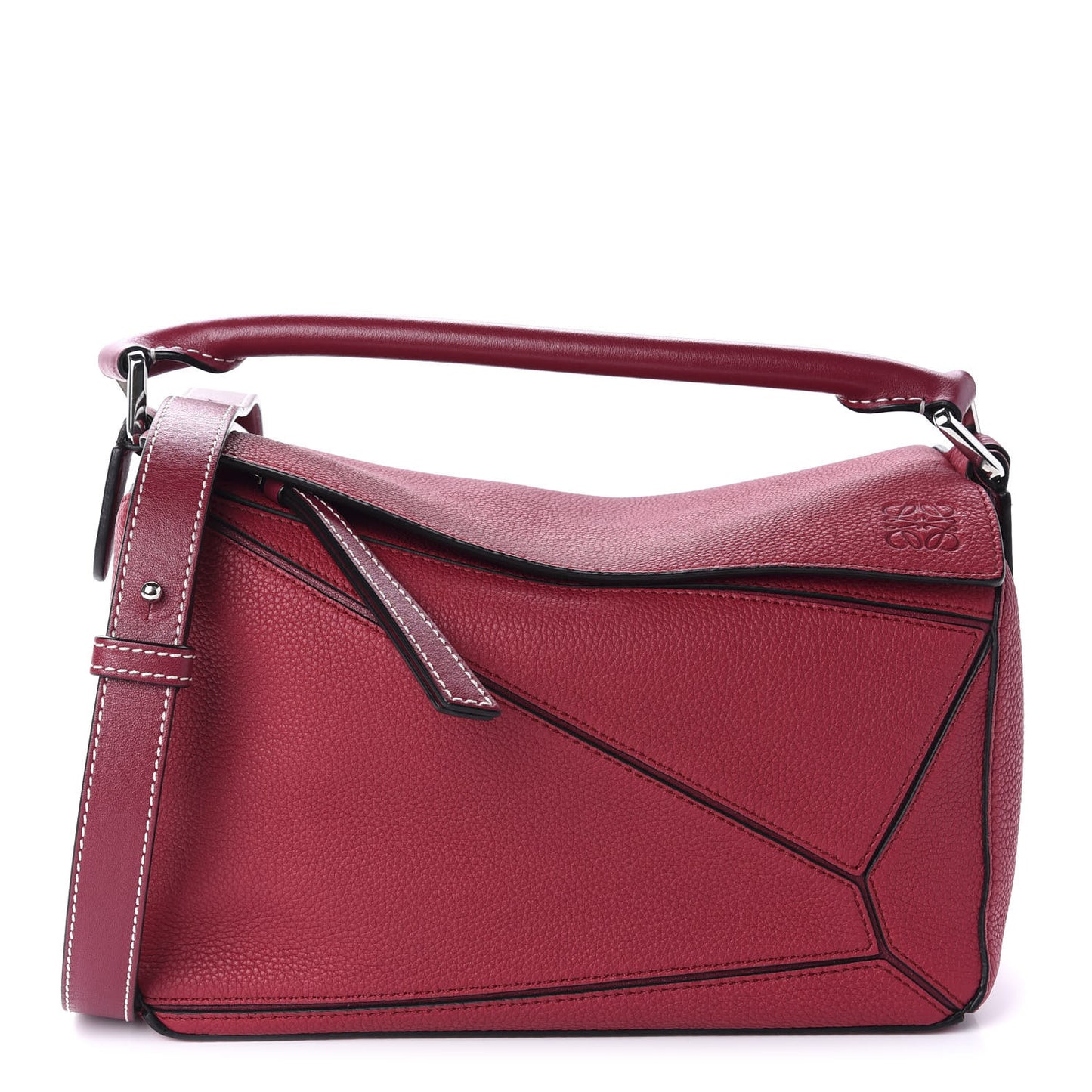 Calfskin Small Puzzle Bag Raspberry