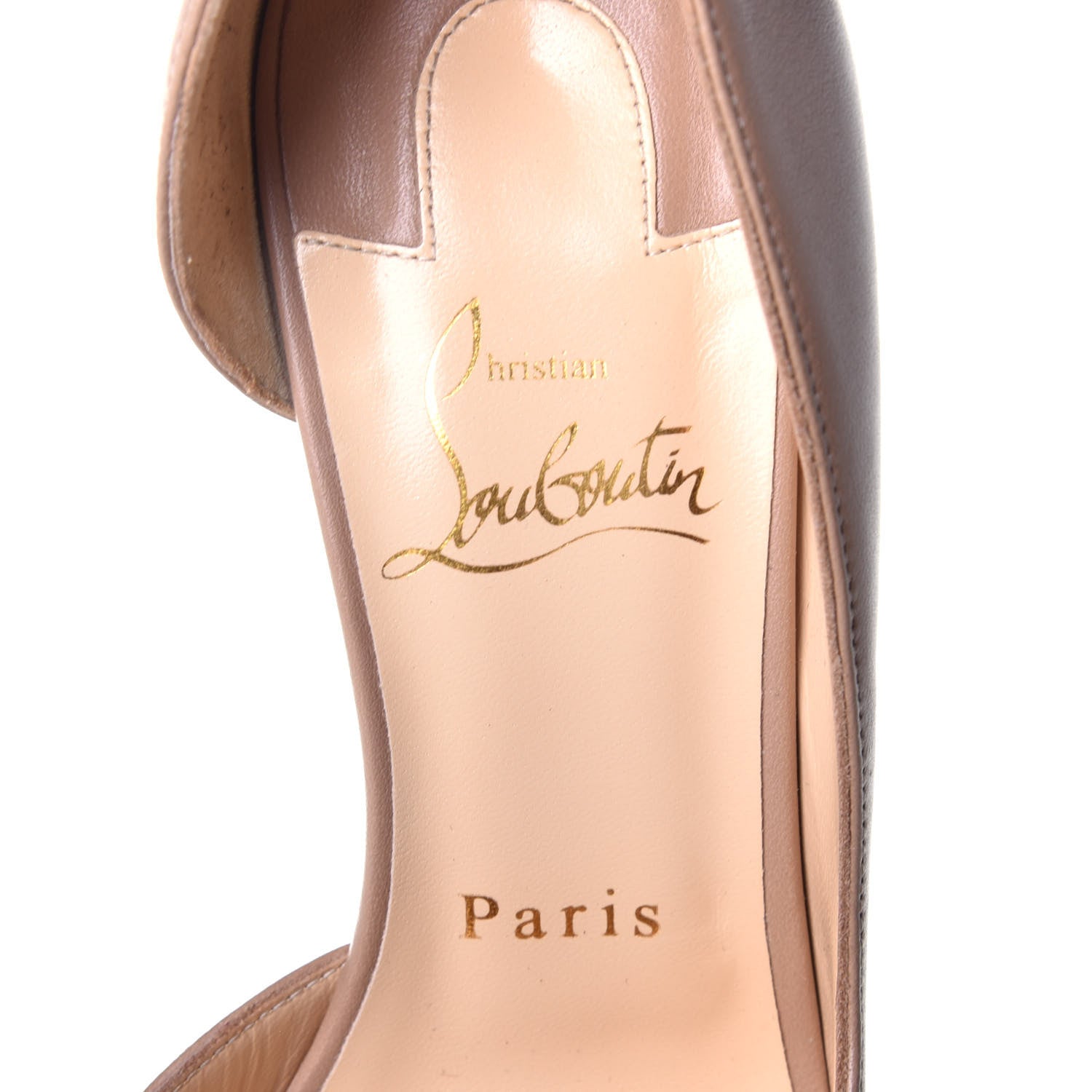 Christian Louboutin Shiny Nappa Iriza 100 Pumps 36.5 Nude 7 of 8