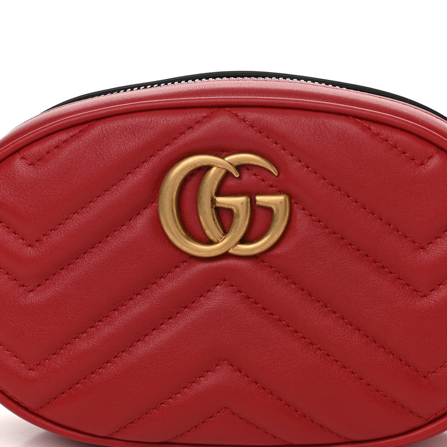 Calfskin Matelasse GG Marmont Belt Bag 85 34 Hibiscus Red