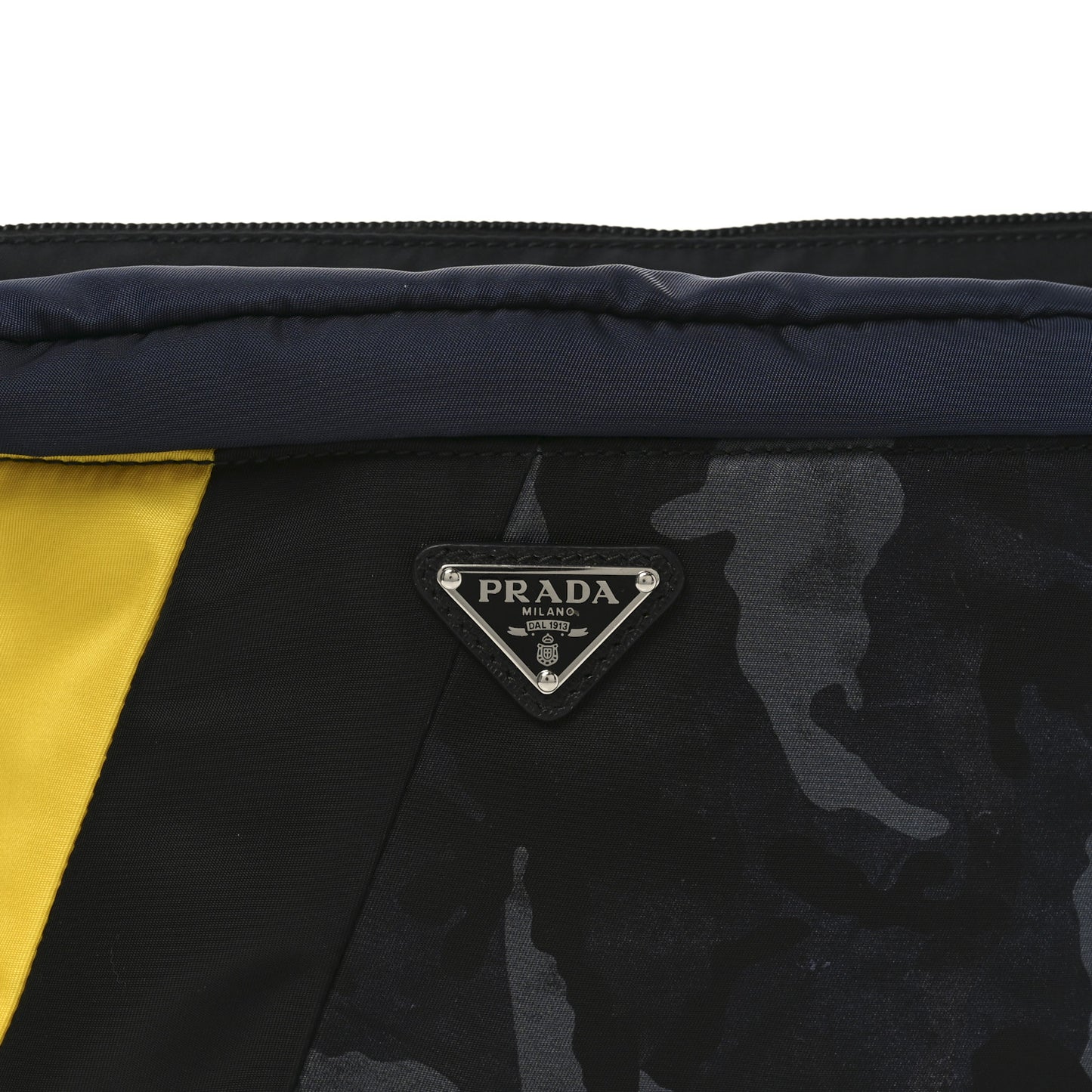 Tessuto Nylon Saffiano Patch Camouflage Pouch Blue Black