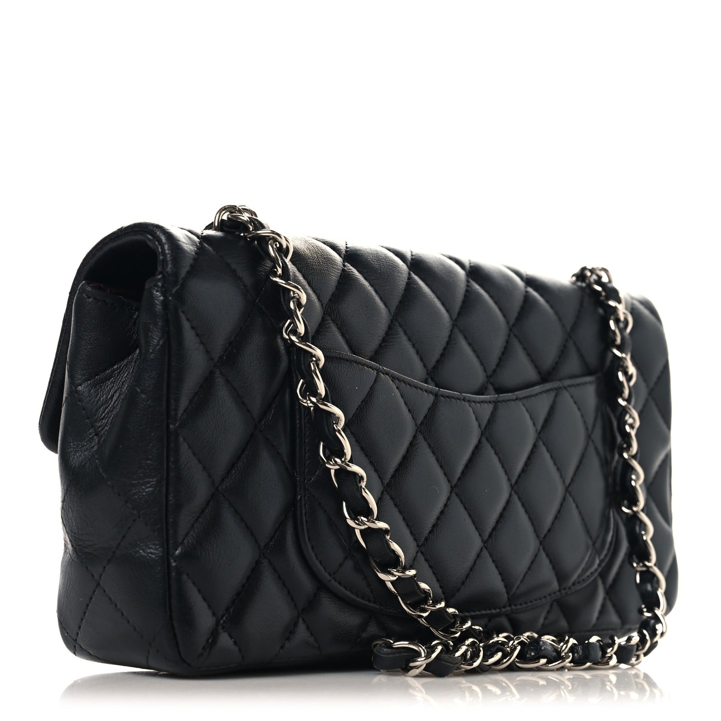 Lambskin Quilted East West Flap Black