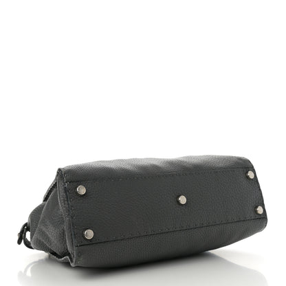 Fendi Cuoio Romano Selleria Bi-Color Medium Peekaboo Iconic Satchel Asfalto Latte 4 of 24