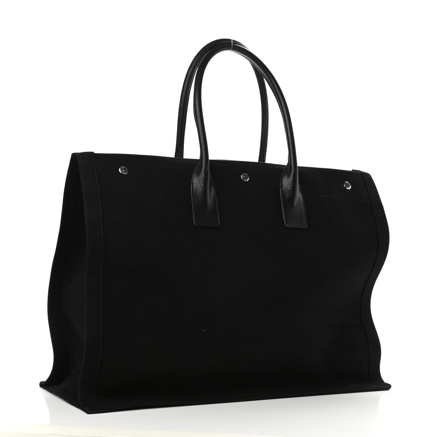 Linen Calfskin Rive Gauche Tote Black