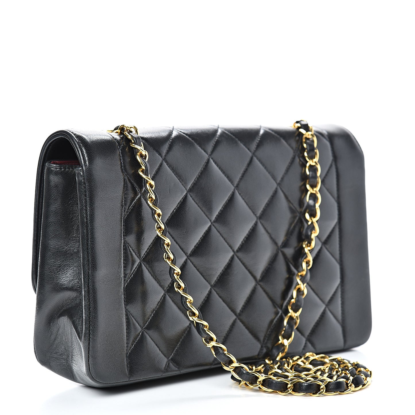 Lambskin Quilted Medium Single Flap Black