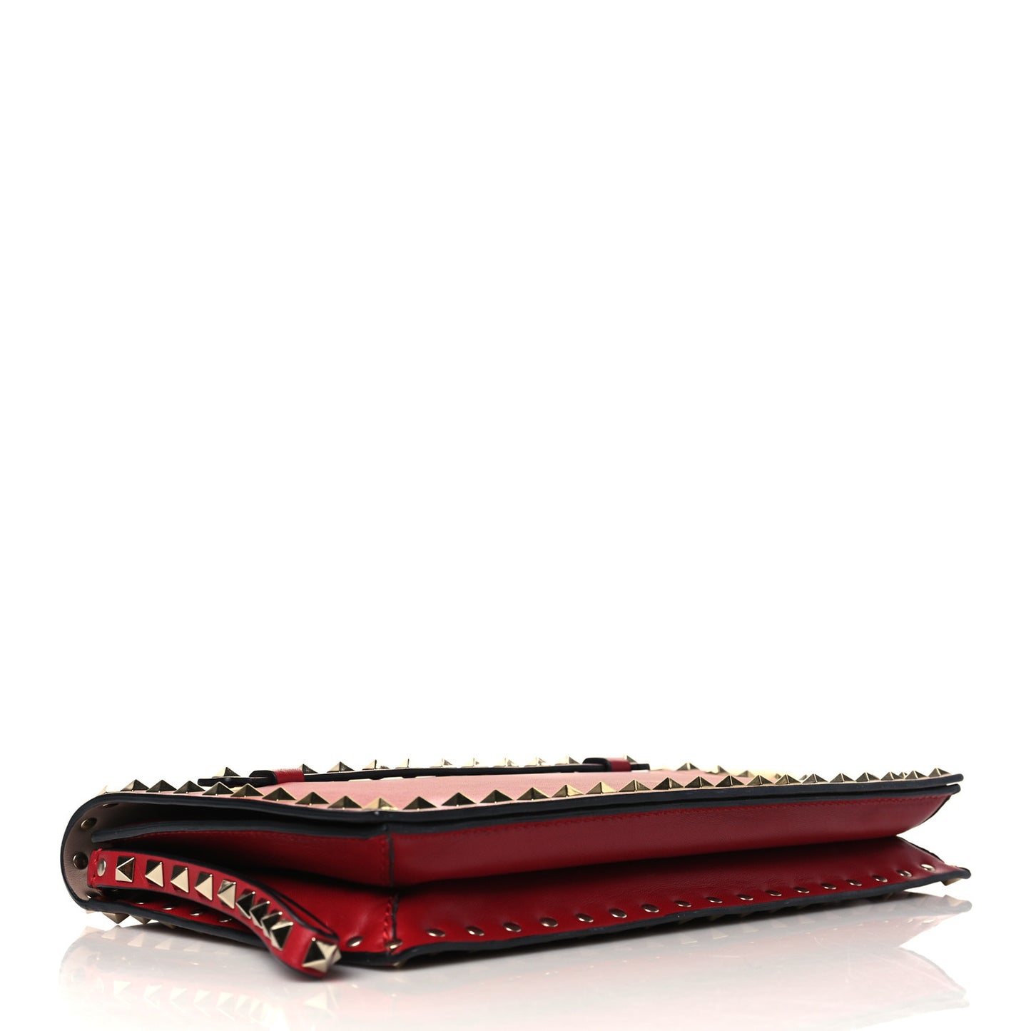 Nappa Rockstud Wristlet Clutch Rosso Valentino