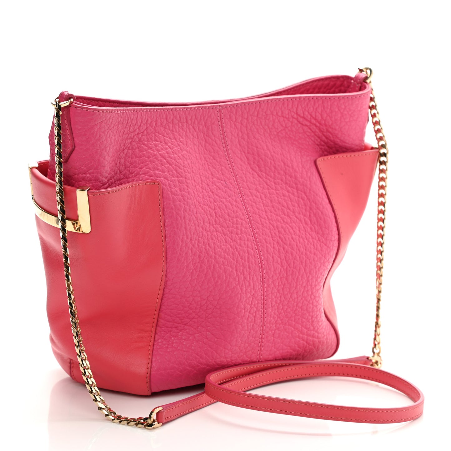 Calfskin Chain Tote Pink