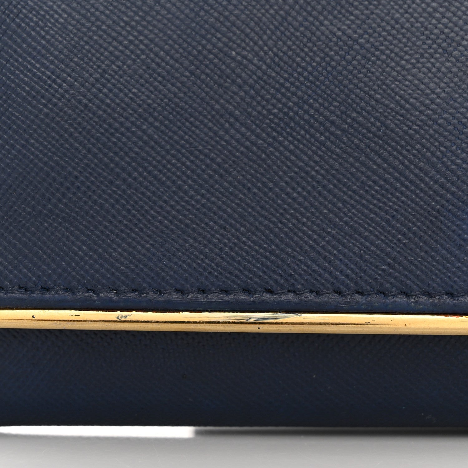 Prada Saffiano Metal Bar Continental Flap Wallet Bluette 8 of 14