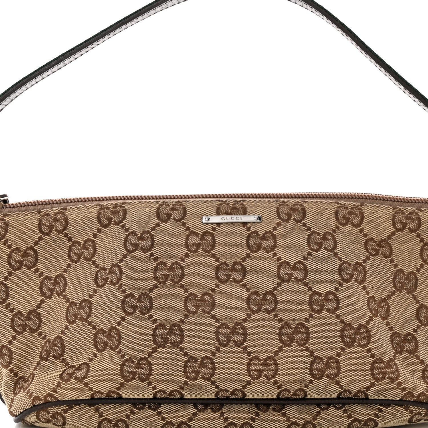 Gucci Monogram Web Boat Pochette Brown 8 of 12