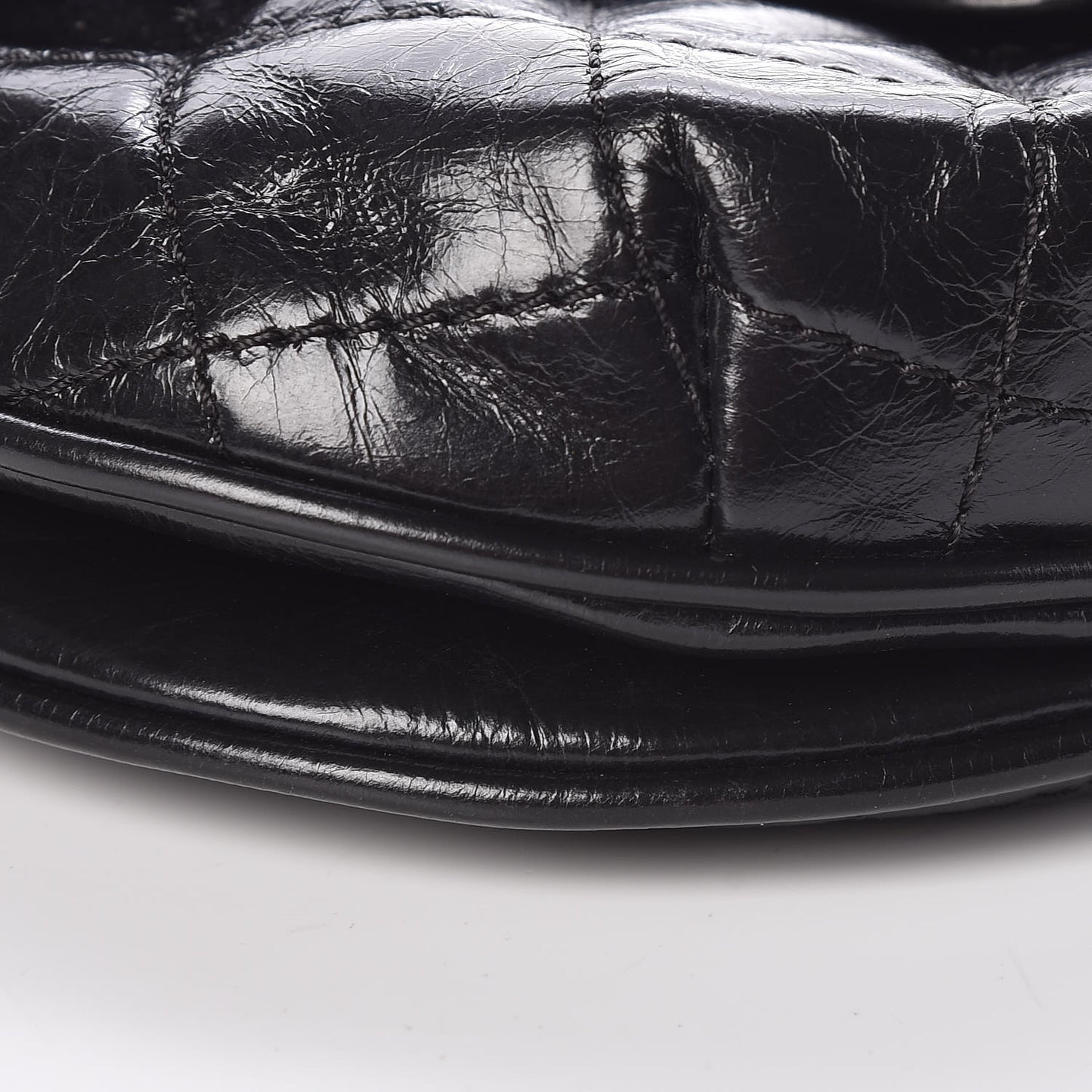 Aged Calfskin Small Bubble CC Flap Black