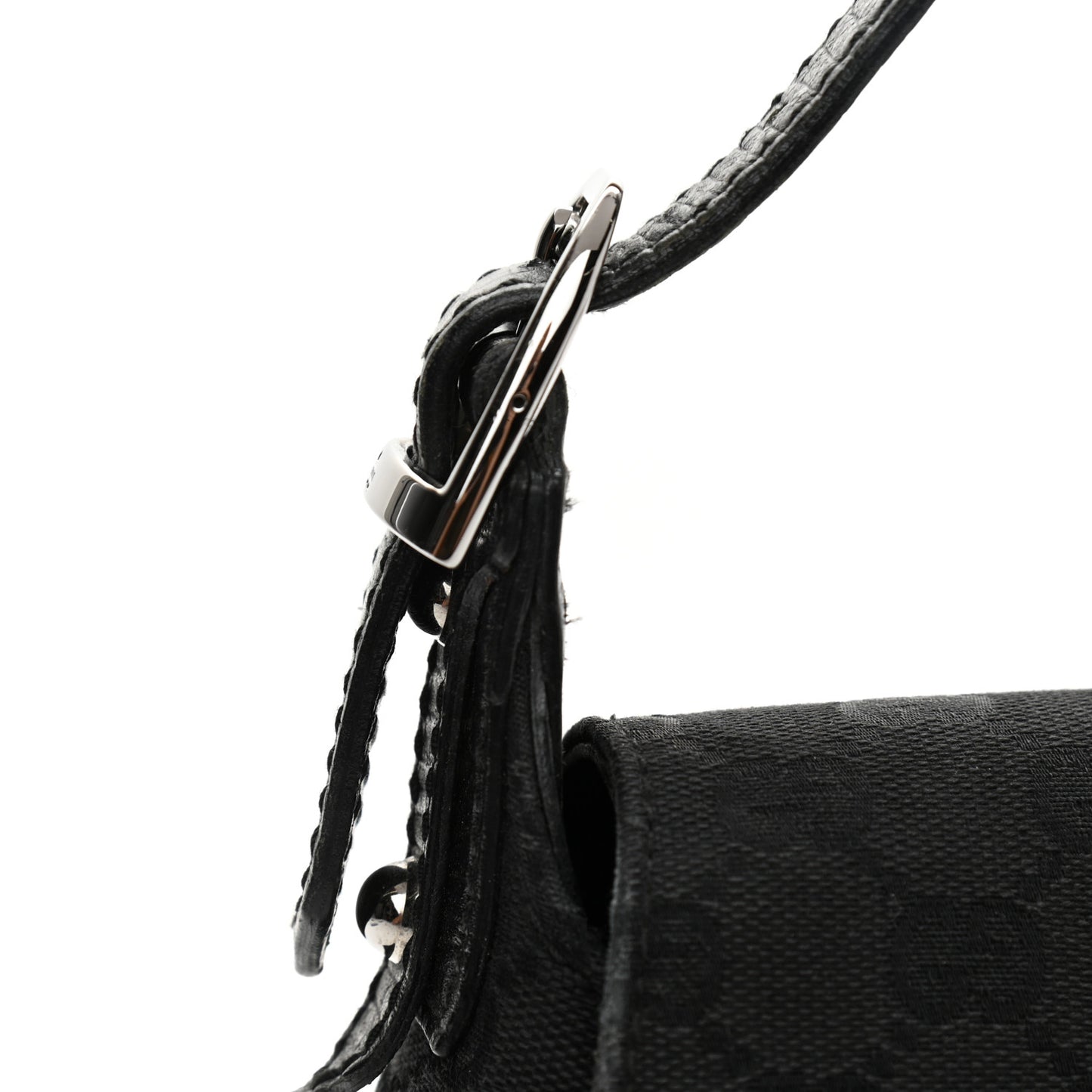 Monogram Horsebit Chain Flap Shoulder Bag Black