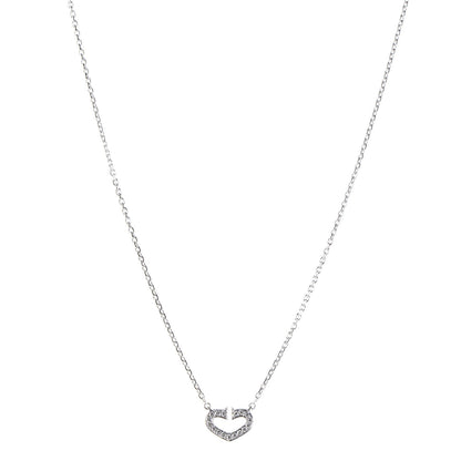 Cartier 18K White Gold Diamond Small Hearts and Symbols Pendant Necklace 1 of 8