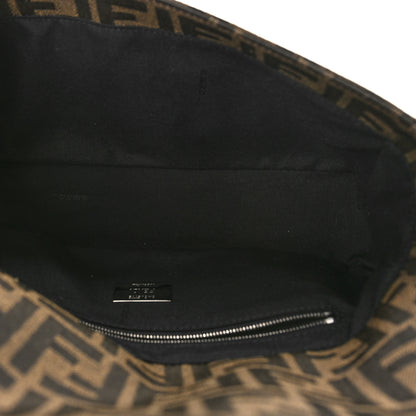 Fendi Fabric Jacquard F Paillettes Vitello Cover FF 1974 Embroidered Baguette Tobacco Moro Argento 5 of 8