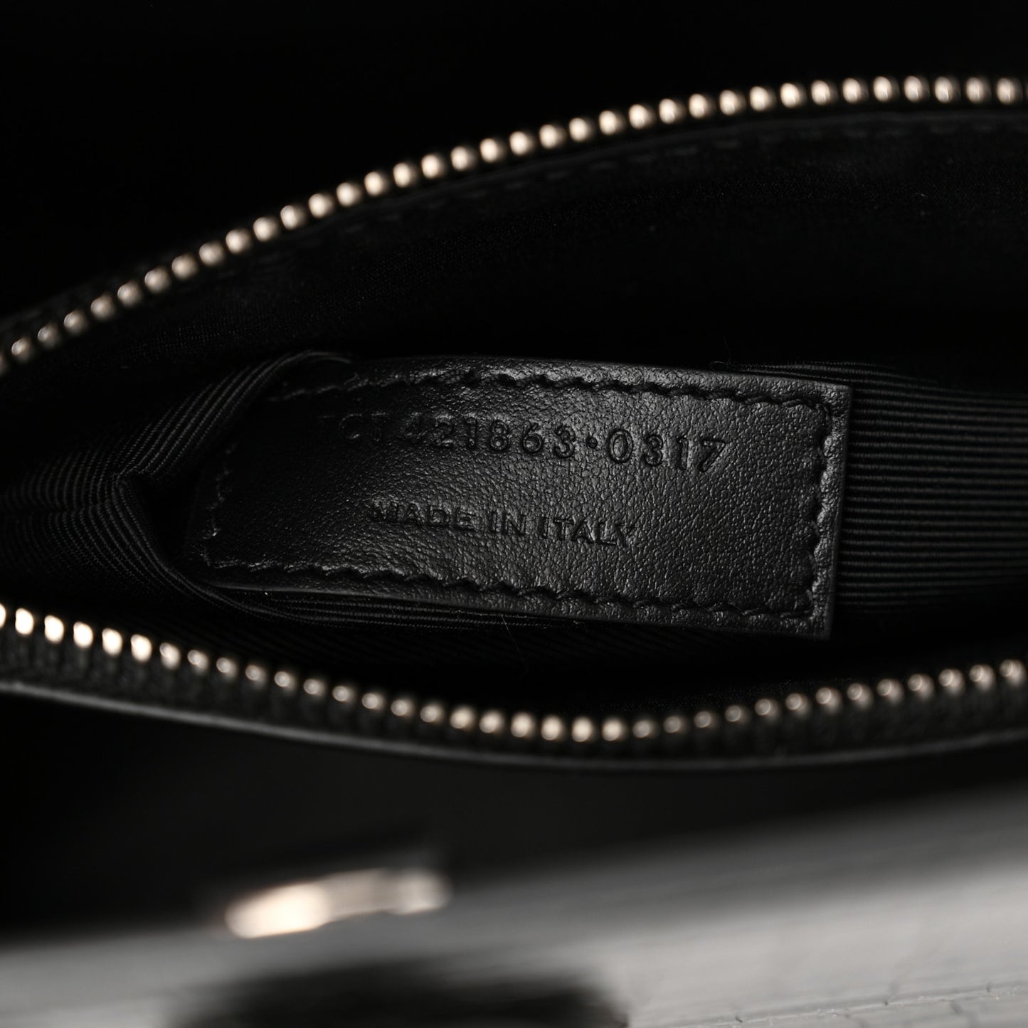 Calfskin Crocodile Embossed Baby Sac De Jour Black