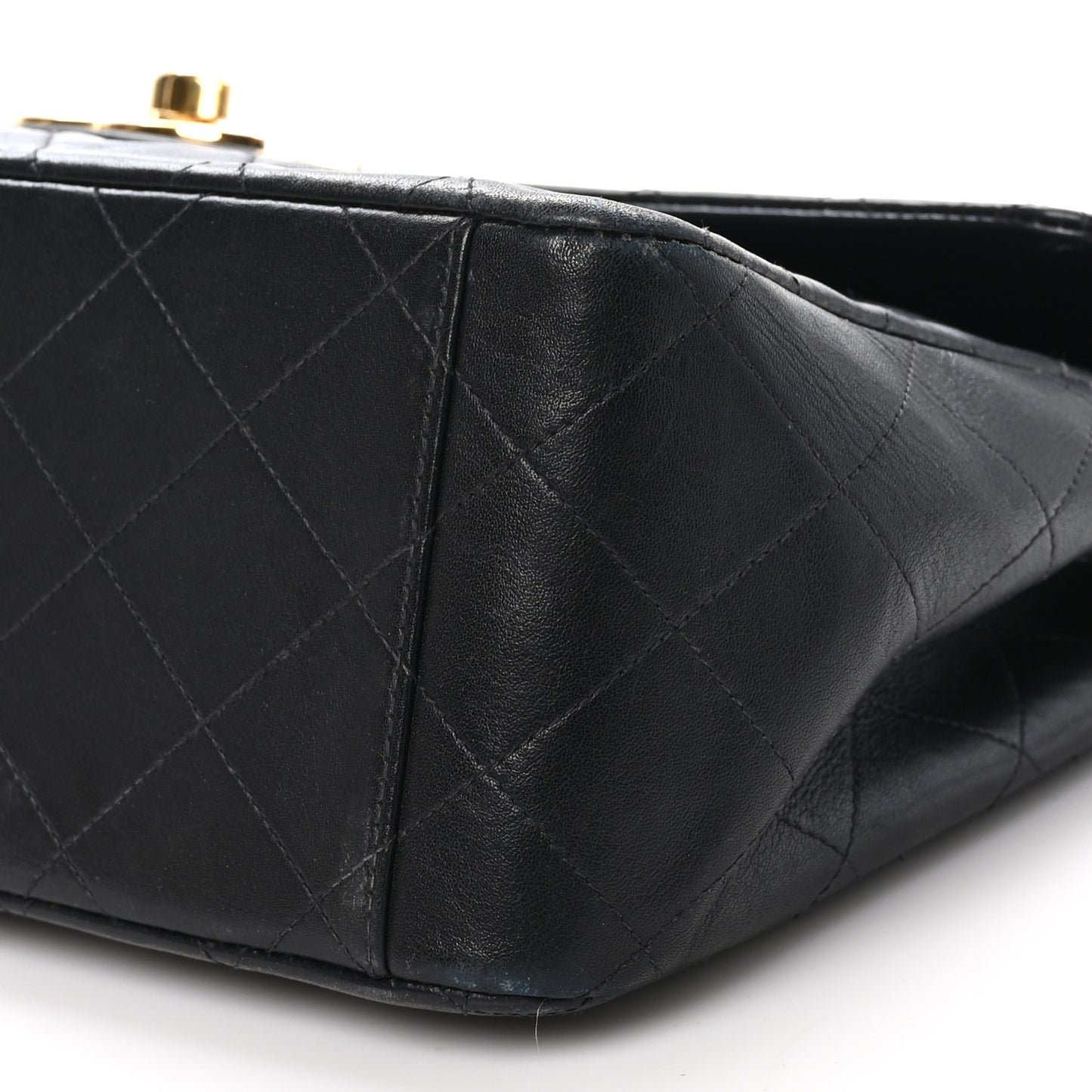 Lambskin Quilted XL Jumbo Single Flap Black