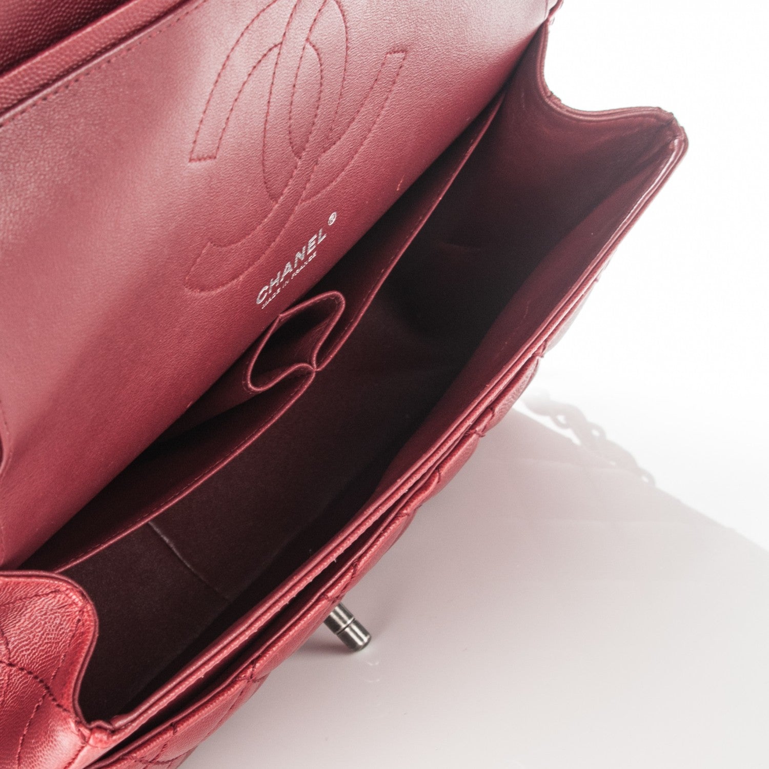 Chanel Caviar Quilted Jumbo Double Flap Red 5 of 7