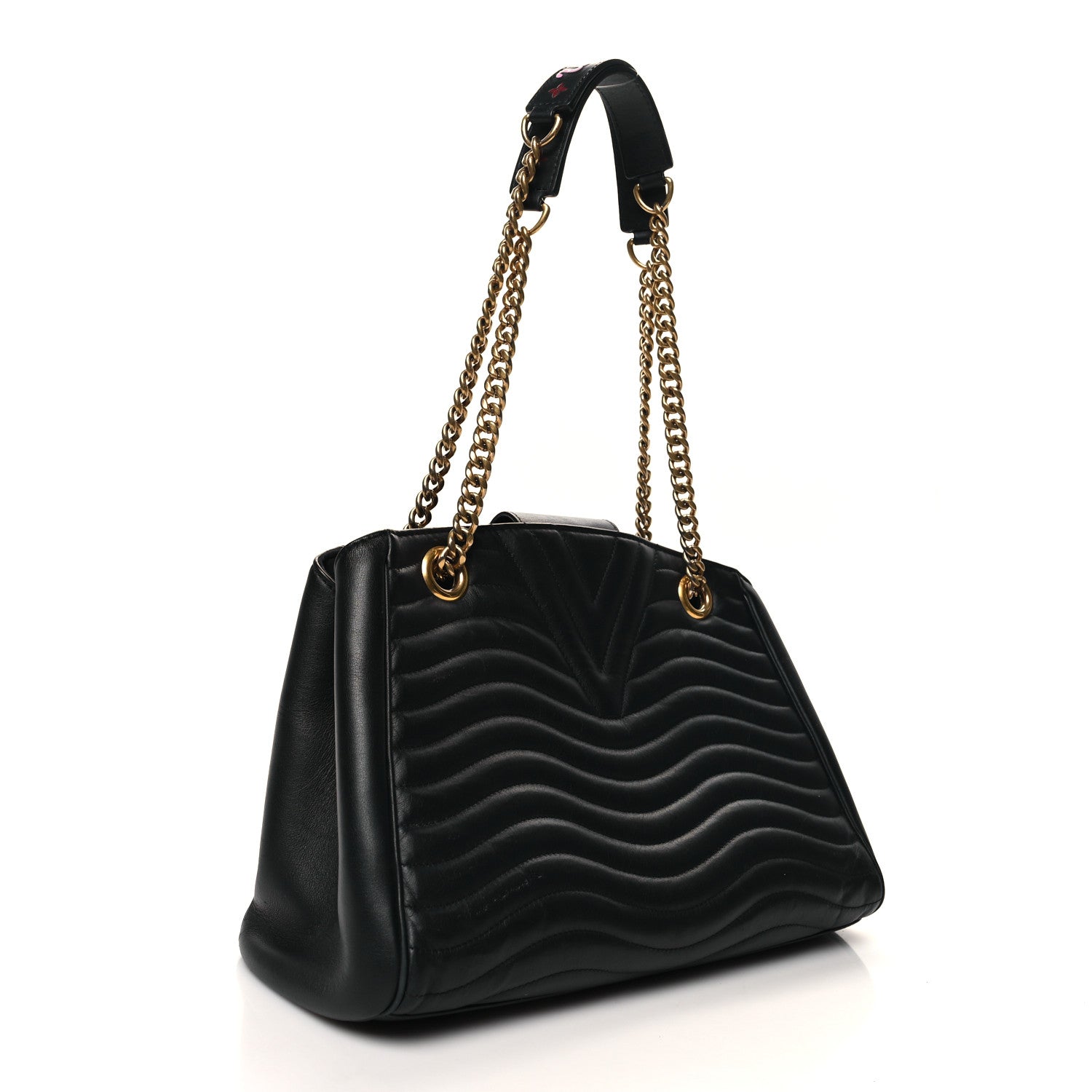 Louis Vuitton Calfskin New Wave Chain Tote Black 3 of 14