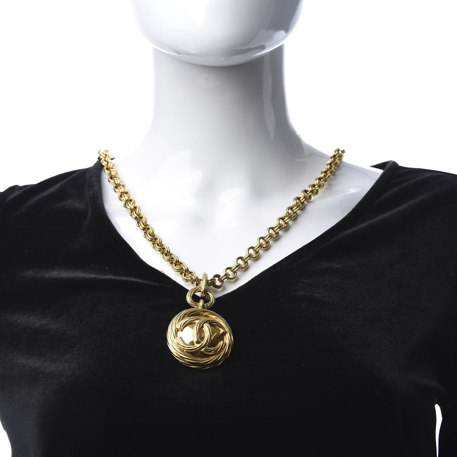 Chanel CC Mirror Long Necklace Gold 2 of 6