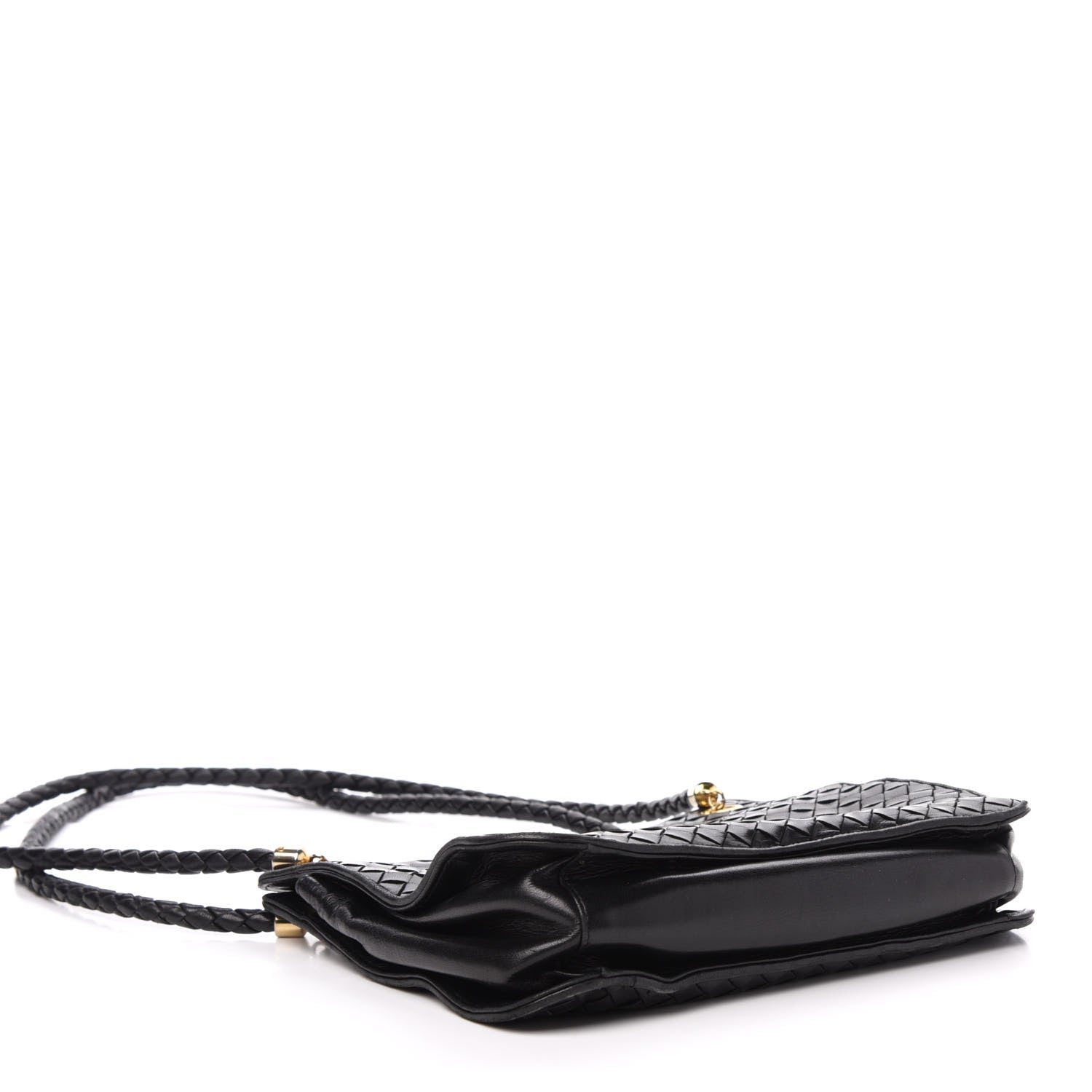 Bottega Veneta Nappa Intrecciato Shoulder Bag Black 4 of 11