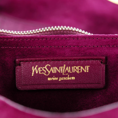 Saint Laurent Nubuck Crocodile Embossed Large Muse Two Purple 6 of 7