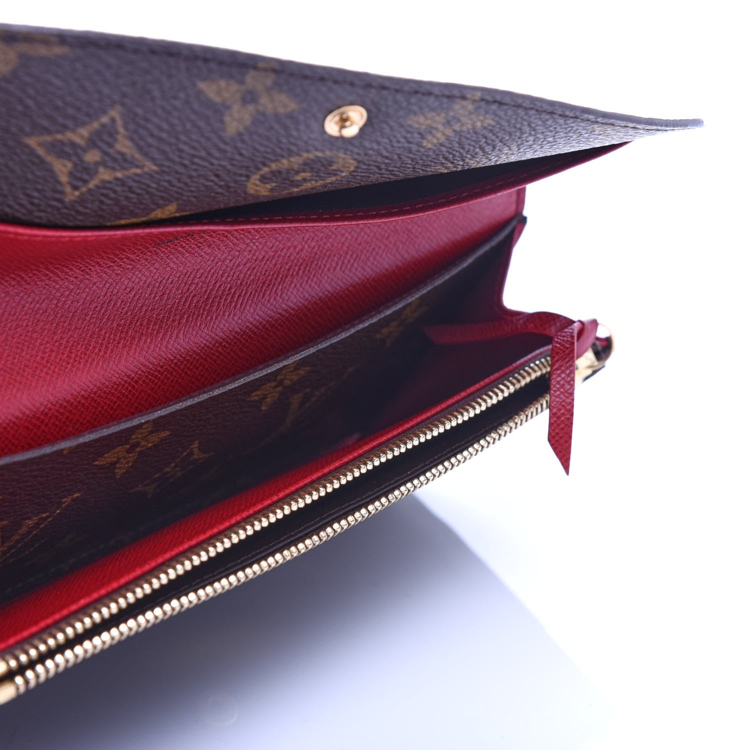 Louis Vuitton Monogram Emilie Wallet Red 5 of 10