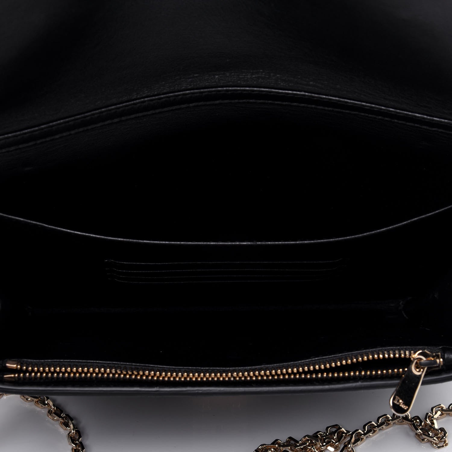 Christian Dior Calfskin Envelope Chain Clutch Black 5 of 12