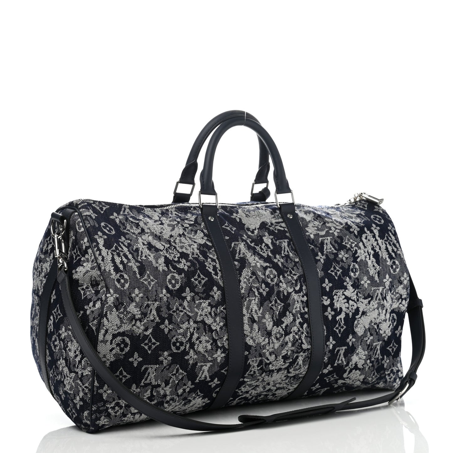 Monogram Tapestry Keepall Bandouliere 50 Bleu