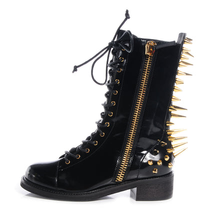 FASHIONPHILE GIUSEPPEZANOTTIPatentStuddedDaphneBikerBoots37.5NeroBlack 1 of 6