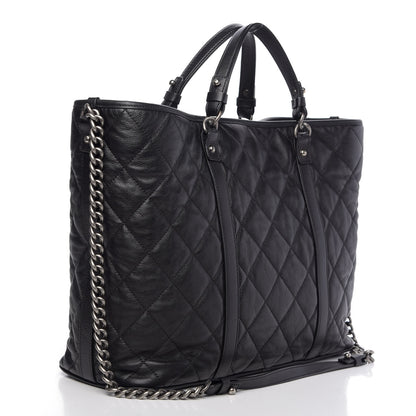 Chanel Calfskin Quilted Casual Riviera Tote Black 4 of 14