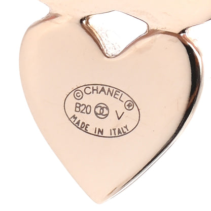 Chanel Crystal Pearl Charming Winter CC Star Heart Earrings Gold 4 of 4