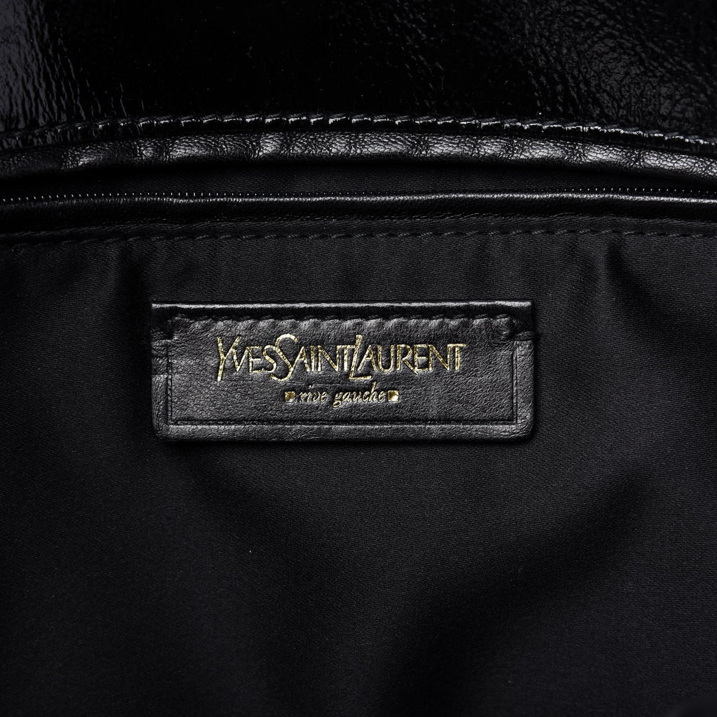 Patent Crocodile Embossed Tribute Tote Black