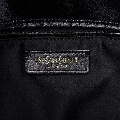 Saint Laurent Patent Crocodile Embossed Tribute Tote Black 8 of 13