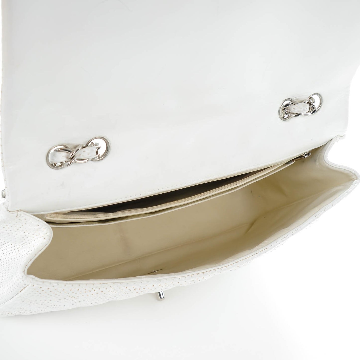 Lambskin Perforated Jumbo Single Flap White