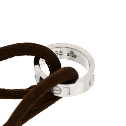 Cartier 18K White Gold Charity LOVE Adjustable Cord Bracelet Brown 5 of 5